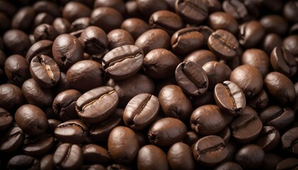 Obraz premium Close up of a pile of coffee beans