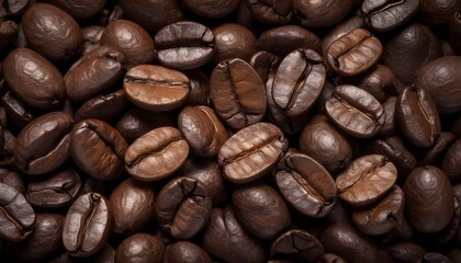 Obraz premium Close up of a pile of coffee beans