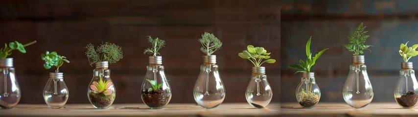 Light Bulb Vases: Carefully remove the insides of old light bulbs and use them as tiny vases for small flowers or delicate ferns
