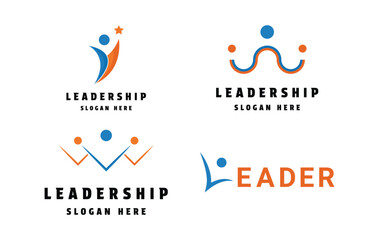 Set of leadership business logo design creative idea