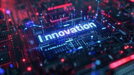 Obraz premium Innovation technology style with text