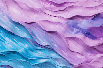Thick violet, pink and blue wavy oil paint brush strokes