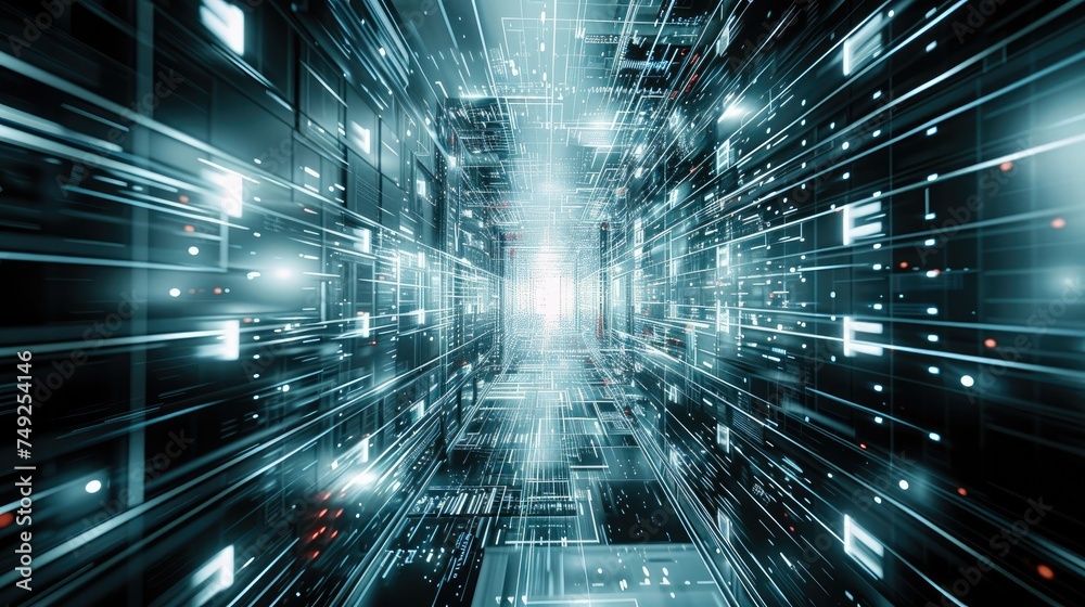 Aufkleber cyberspace. futuristic. digital technology. ai. abstract wallpaper. generative ai.