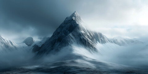 Obraz premium A mountain peak with a subtle minimalistic trail