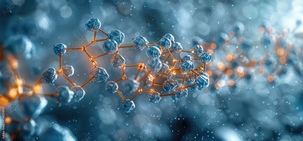 Poster molecular structure, trace elements, circle. generative ai.