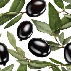 Obraz na płótnie Canvas black olive and leaves - 1