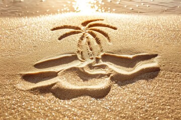 Fototapeta na wymiar sand and sun background. generative ai