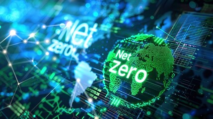 Obraz premium Net Zero technology with text