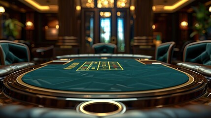 Casino table, 3D rendering. Generative AI.