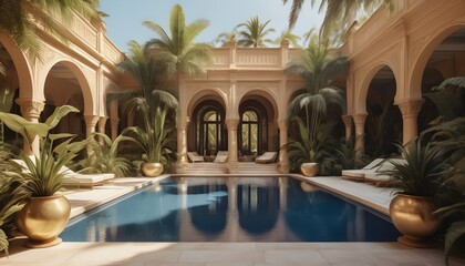 Obraz premium The opulent mirage pool in a desert resort