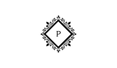 Luxury Wedding Card Alphabetical Logo