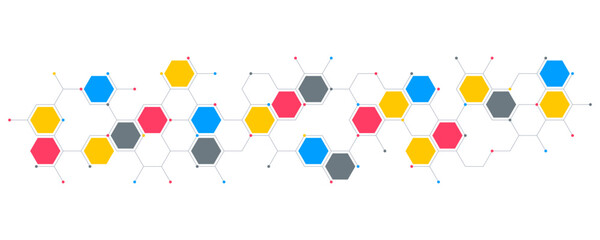 Abstract design element with geometric background of hexagons shape pattern