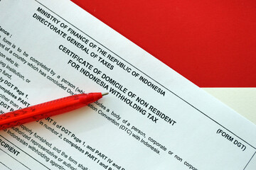 Indonesian tax form DGT certificate of domicile of non resident for indonesia withholding tax with...
