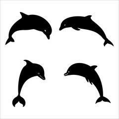 Collection of dolphin silhouettes