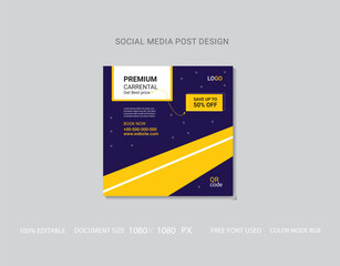 Fototapeta premium car marketing social media post design template.
