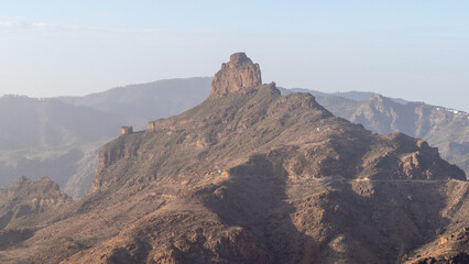 Top of mountains eroded in canary islands