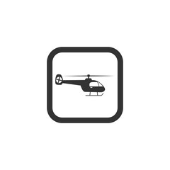 Helicopter icon isolated on transparent background