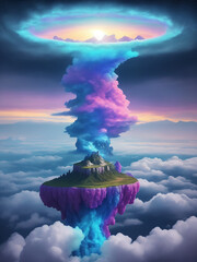 A picture of a sky covered with colorful clouds Generative AI