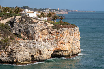 Fototapeta na wymiar Morro de Ponent, S Estany d en Mas, Cala Romantica, Manacor, Mallorca, Balearic Islands, Spain