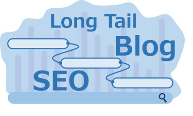 ブログにおけるロングテールキーワードのイラスト