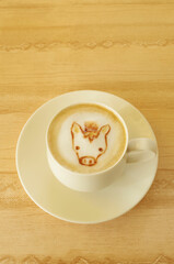 ウマのラテアート