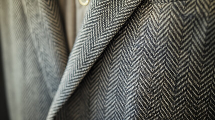 Fototapeta premium Close-up of herringbone fabric texture.