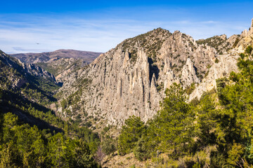 View to the rock formations called Organos de Montoro