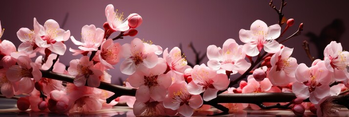 Beautiful Flowering Branches Almonds, with lights, light black and yellow, Background HD, Illustrations