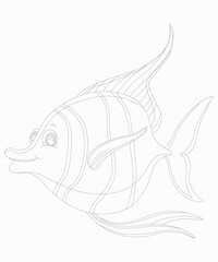 fish coloring page for kids