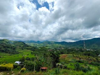 landscape with mountains and clouds
