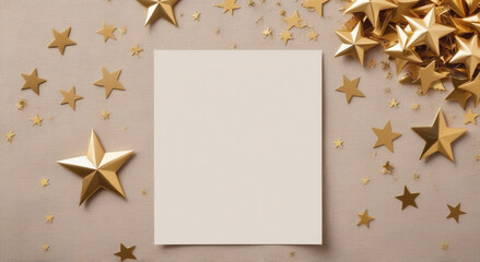 card with golden stars