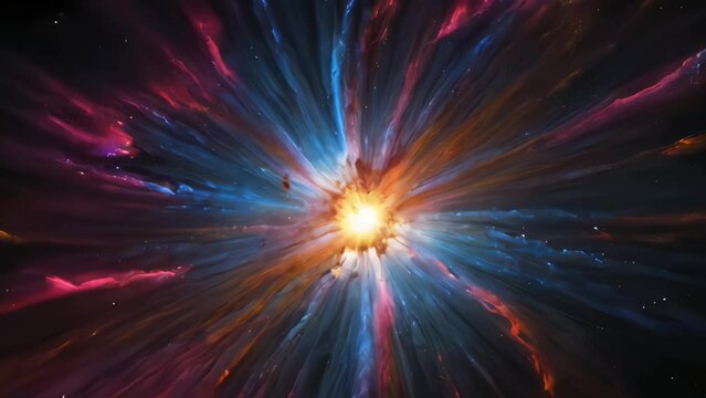 powerful and colorful supernova explosion in space universe