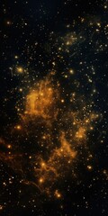 Black nebula background with stars and sand