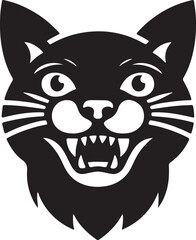Angry Cat Head Vector Illustration Design