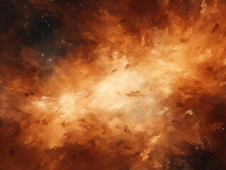 Brown nebula background with stars and sand