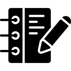 Writing Vector Glyph Icon