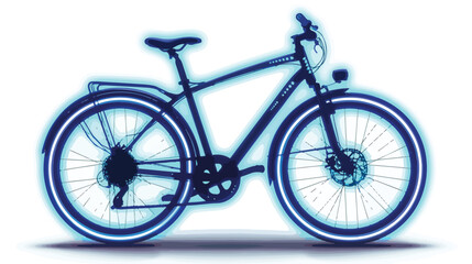 Fototapeta na wymiar Bioluminescent bike white background isolated background