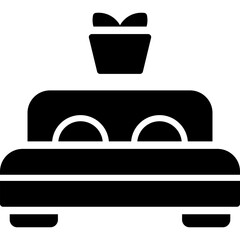 Double Bed Vector Glyph Icon