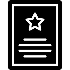 Certificate Vector Glyph Icon