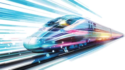 Foto op Canvas Biometric access high speed railways © Vector