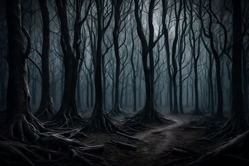 dark forest in the night