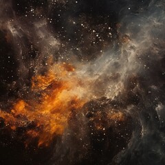 Fototapeta na wymiar Gray nebula background with stars and sand