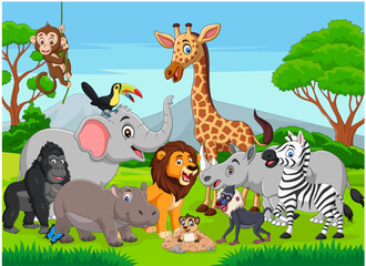 Obraz na płótnie Canvas animals in the jungle