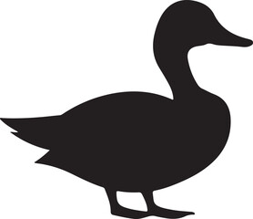 Duck Silhouette Vector Illustration White Background