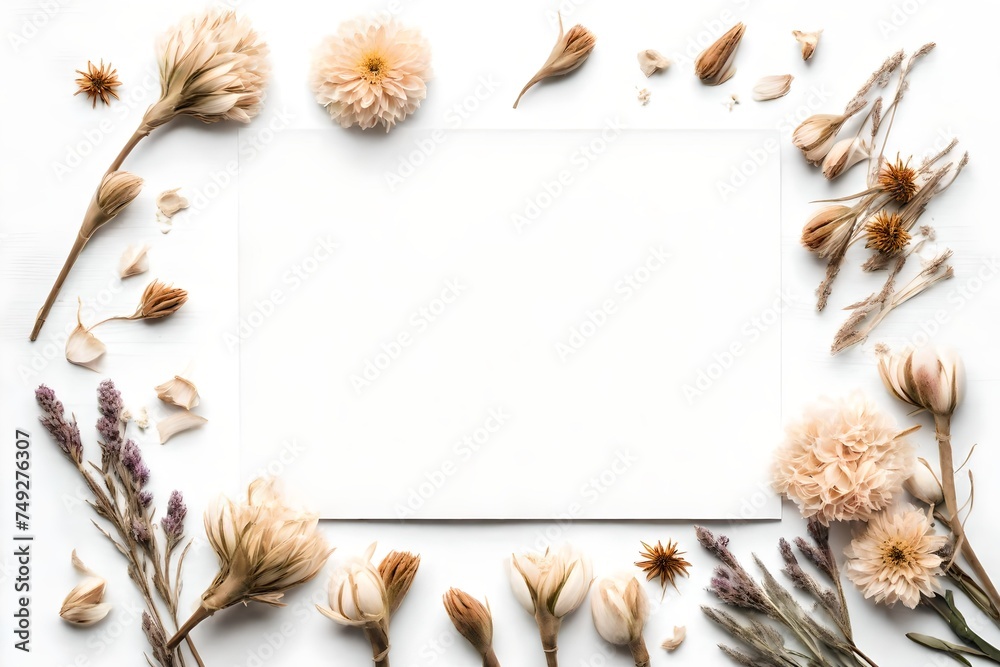 Poster frame made of dired flowers