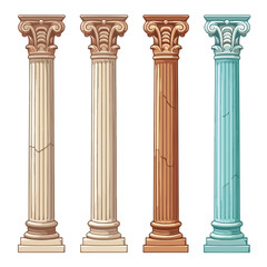 Four column diagram. Clipart image isolated on white