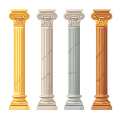 Four column diagram. Clipart image isolated on white