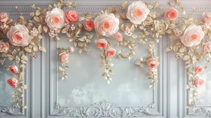 Fotobehang 3D wallpaper for home interior classic decorate © laiba