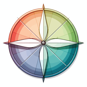 Four quadrant diagram. Clipart image isolated on white