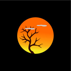 silhouette of a moon on a black background